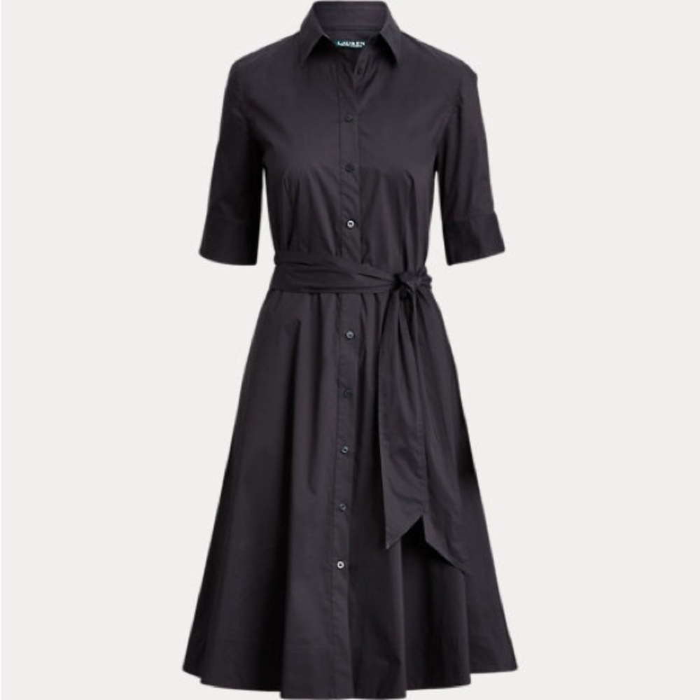 Belted Cotton-Blend Shirt Dress Ralph  Lauren
